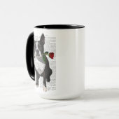 Mug Boston Terrier avec Rose dans la bouche (Devant gauche)