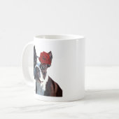 Mug Boston Terrier avec Rose sur Head (Devant gauche)