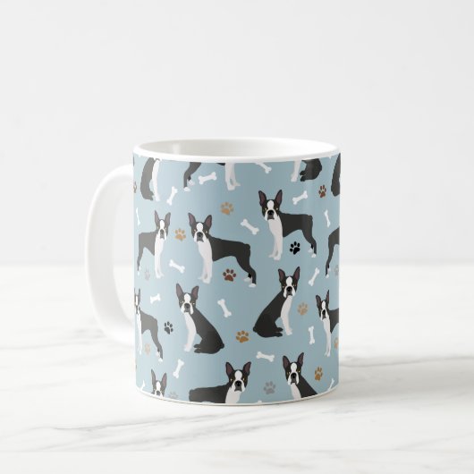 Mug Boston Terrier Bones and Paws (Devant gauche)