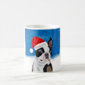 Mug Boston Terrier Chien dans neige Noël Joyeux vacanc (Centre)