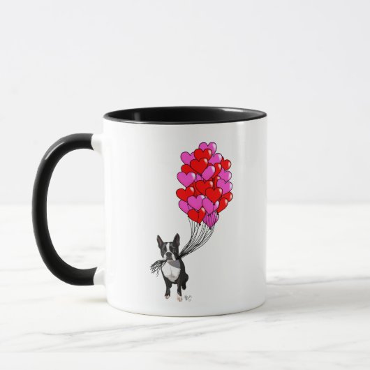 Mug Boston Terrier Et Ballons (Gauche)