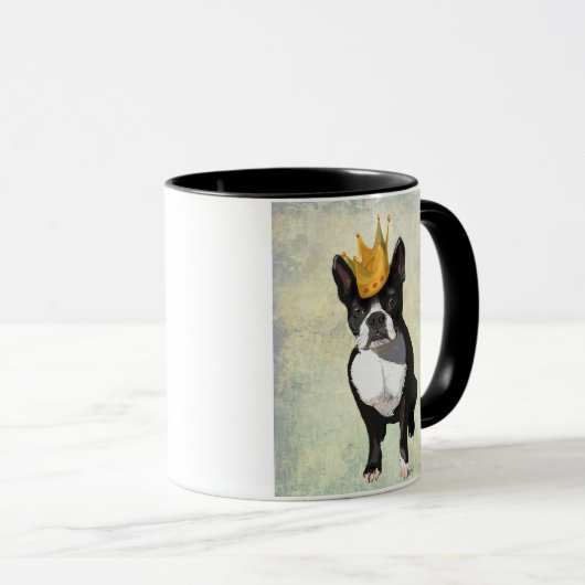 Mug Boston Terrier et Crown (Devant droit)