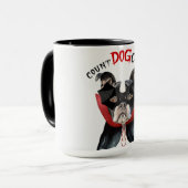 Mug Boston Terrier Funny Count DOGcula Halloween (Devant gauche)