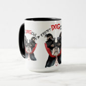 Mug Boston Terrier Funny Count DOGcula Halloween (Devant gauche)