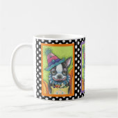 MUG BOSTON TERRIER HALLOWEEN CLOWN, CHIEN CLASSIQUE (Gauche)