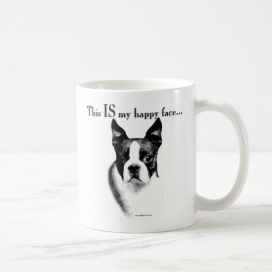 Mug Boston Terrier Joyeux Visage (Droite)