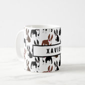 Mug Boston Terrier Nom de maman ou papa Nom de café Mu (Devant gauche)