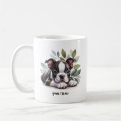 Mug Boston Terrier personnalisé avec un devis insp (Gauche)
