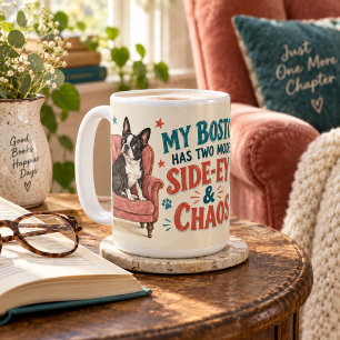 Mug Boston Terrier Personnalisé Regard de Côté et Chao