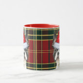 Mug Boston Terrier Red Green Holiday Plaid Noël (Centre)