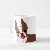 Mug Boston Terrier Rouge Brown et blanc (Devant gauche)