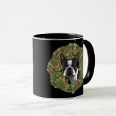 Mug Boston Terrier Wreath (Devant droit)