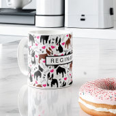 Mug Boston Terriers and Hearts Cute Custom Name