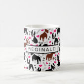 Mug Boston Terriers and Hearts Cute Custom Name (Centre)