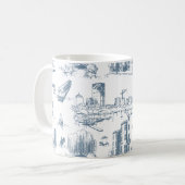 Mug Boston Toile Blue (Devant gauche)