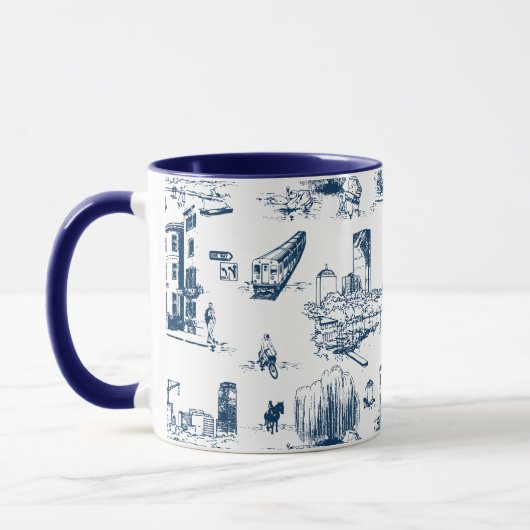 Mug Boston Toile Navy (Gauche)