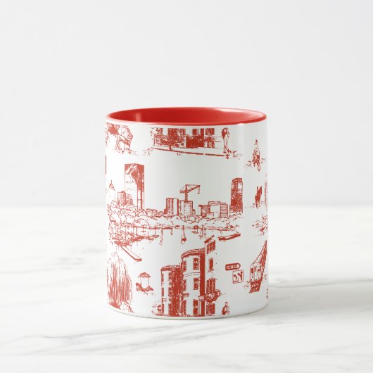 Mug Boston Toile Red (Centre)