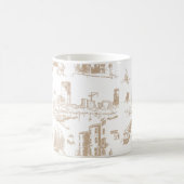 Mug Boston Toile Tan et blanc (Centre)
