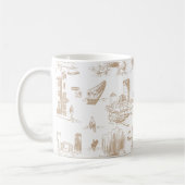 Mug Boston Toile Tan et blanc (Gauche)