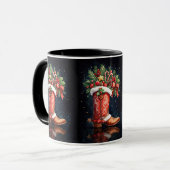 Mug Bot de cow-boy de Noël sud-ouest mignon (Devant gauche)