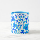 Mug Botanical Floral in Deep Blue and White (Centre)