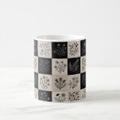 Mug Botanical Floral Leather Look Patchwork Stitched  (Centre)
