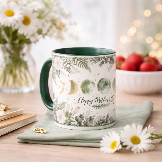 Mug Botanical Moon Phase Happy Mother’s Day Green