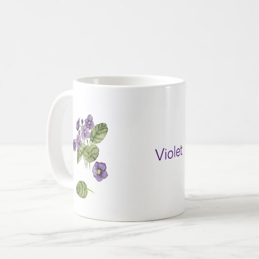 Mug botanique de violet (Devant gauche)