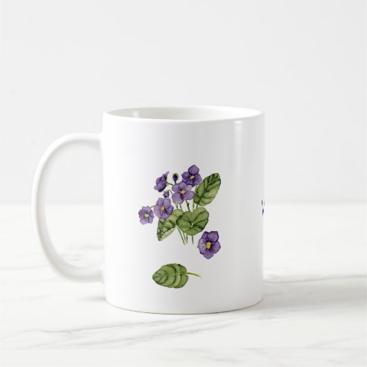 Mug botanique de violet (Gauche)