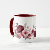 Mug Botanique florale bordeaux (Devant gauche)