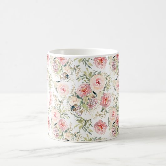 Mug Botanique florale d'aquarelle moderne (Centre)