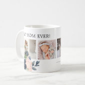 Mug Botanique Florale Meilleure Maman Jamais Photo Col (Devant gauche)