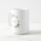 Mug Botanique Gold Green Personnalisé (Devant gauche)