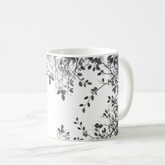 Mug Botanique Noir Blanc (Devant droit)