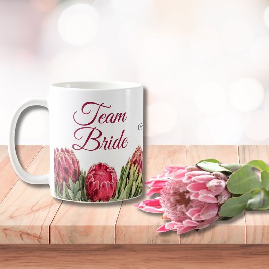 Mug Botanique Pink Protea Floral Entourage Café cadeau