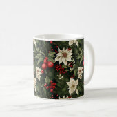 Mug Botanique Poinsettia Motif de Noël (Devant droit)