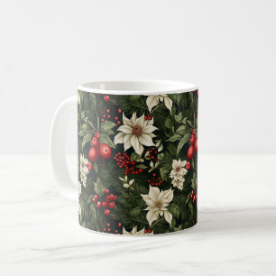 Mug Botanique Poinsettia Motif de Noël