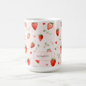 Mug Botanique Rose Doux de Baie Monogramme Coeurs (Centre)