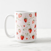 Mug Botanique Rose Doux de Baie Monogramme Coeurs (Gauche)