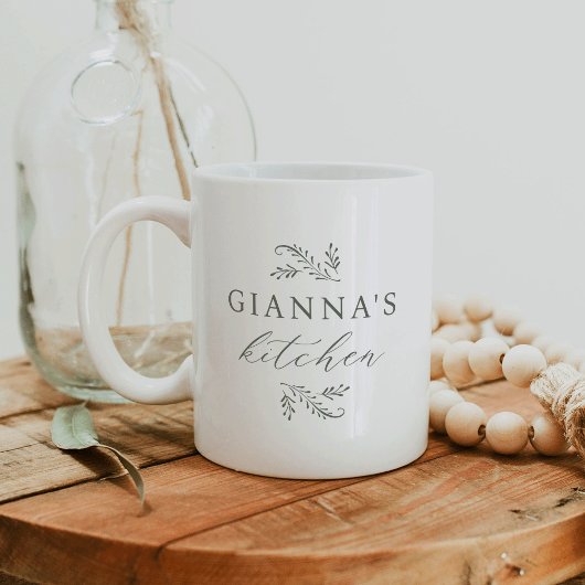 Mug Botanique verte Cuisine de votre nom