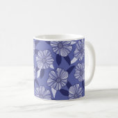 Mug Botanique Violet Floral Line Art (Devant droit)