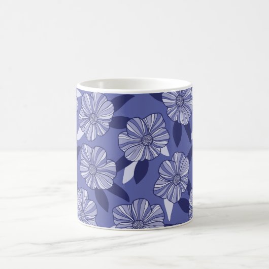 Mug Botanique Violet Floral Line Art (Centre)