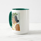 Mug Botany Portrait - Femme avec verdure (Devant gauche)