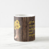 Mug Botillons de cowgirl en bois rustique et tournesol (Centre)