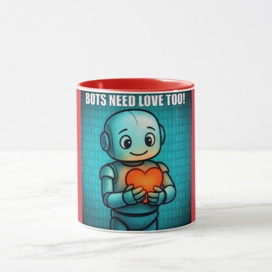 Mug Bots Need Love Too - Red Combo (Centre)