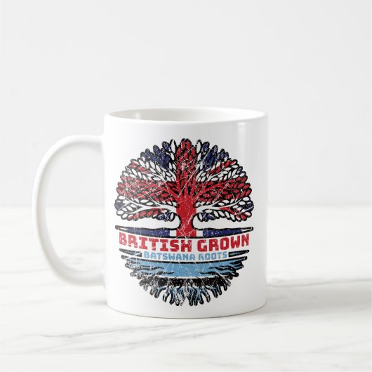 Mug Botswana Batswana Royaume-Uni Drapeau des racines (Gauche)
