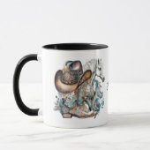 Mug Botte de cheval Cowgirl bottes de cowboy casquette (Gauche)