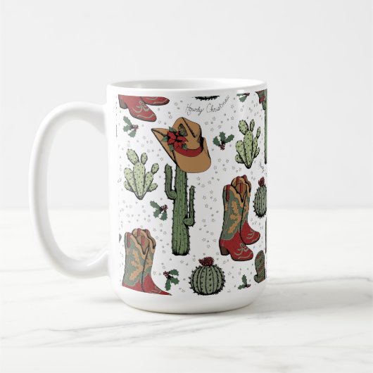 Mug Botte de cow-boy de Noël (Gauche)