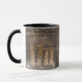 Mug Botte de cowboy de l'Ouest Monogramme de grange ru (Gauche)