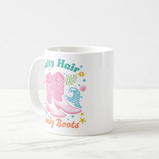 Mug "Botte de sable à cheveux salés" Boho Coastal Cowg (Devant gauche)